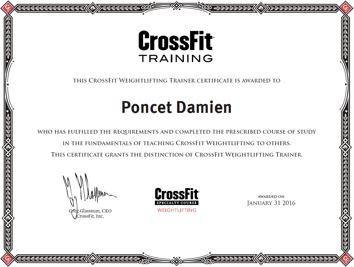 Damien Poncet CrossFit Weightlifting Trainer